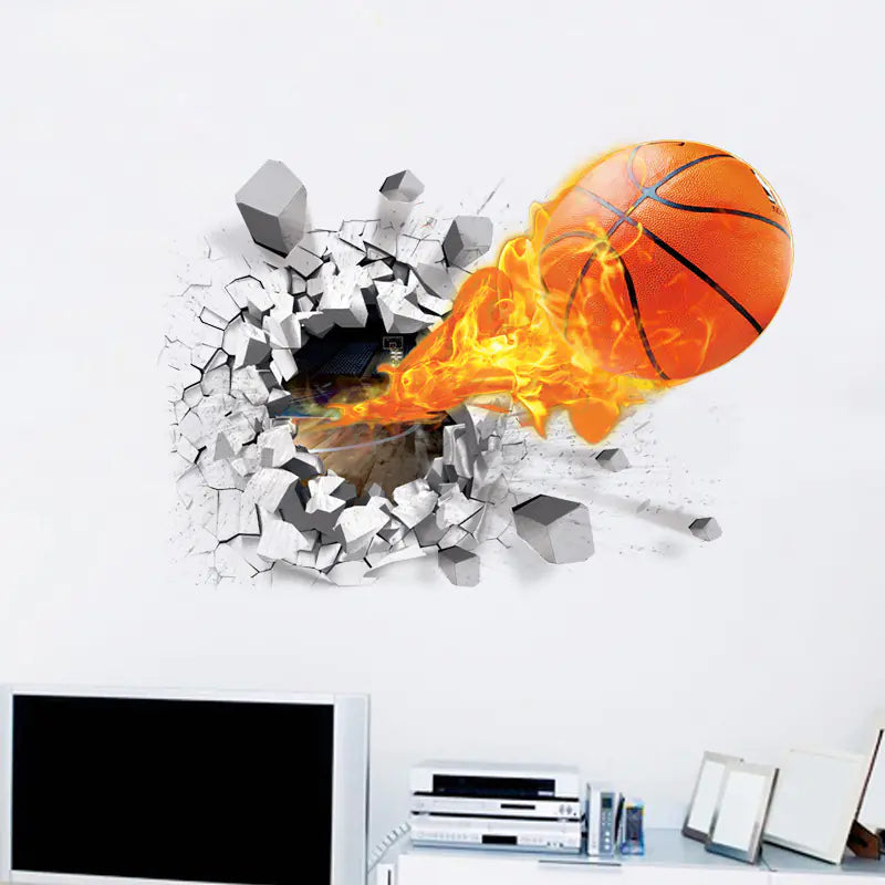 3D Basketball Wall Decals for Kids' Room Decor