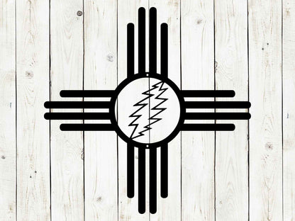 Zia Sun Lightning Metal Sign | Southwest Wall Decor