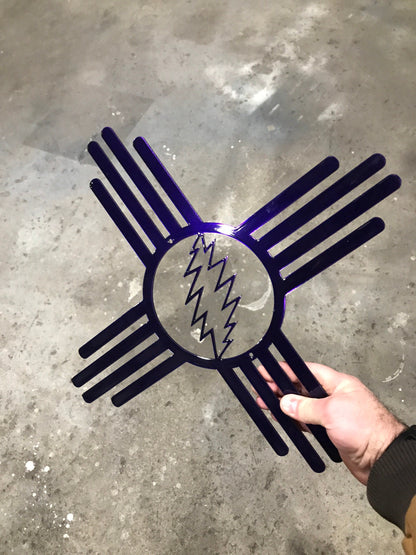Zia Sun Lightning Metal Sign | Southwest Wall Decor