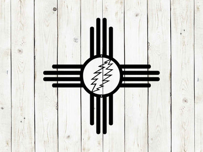 Zia Sun Lightning Metal Sign | Southwest Wall Decor