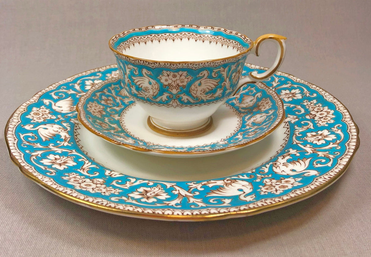 Crown Staffordshire Ellesmere Tea Cup and Saucer. Amazing Set with Repousse Detail ing, Number 14962 .