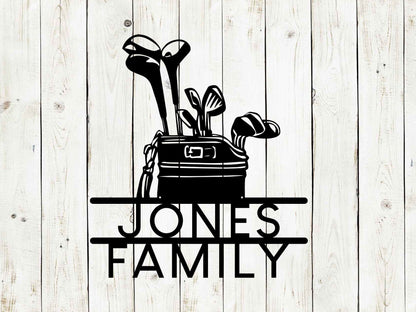 Golf Bag Custom Name Metal Sign