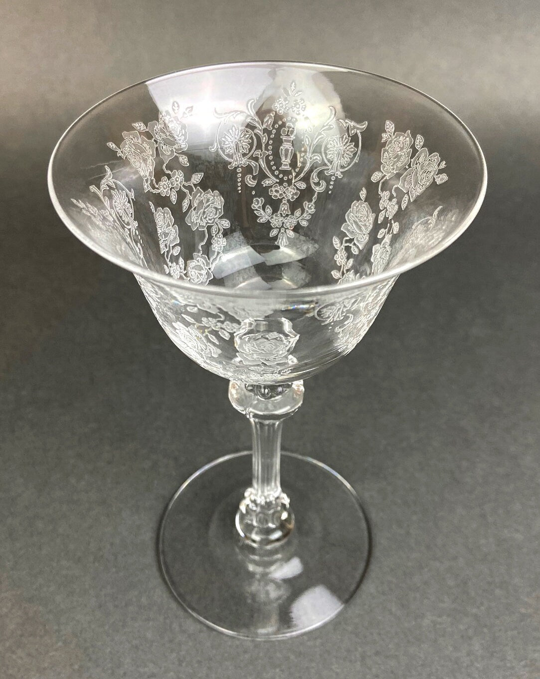Antique Tiffin Franciscan Champagne Glasses in Cherokee Rose Pattern - Set of 6
