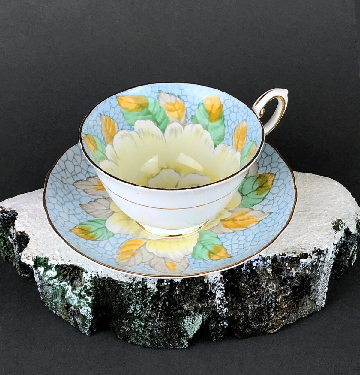 Vintage Teacup and Saucer with Lilies of the Valley Pattern