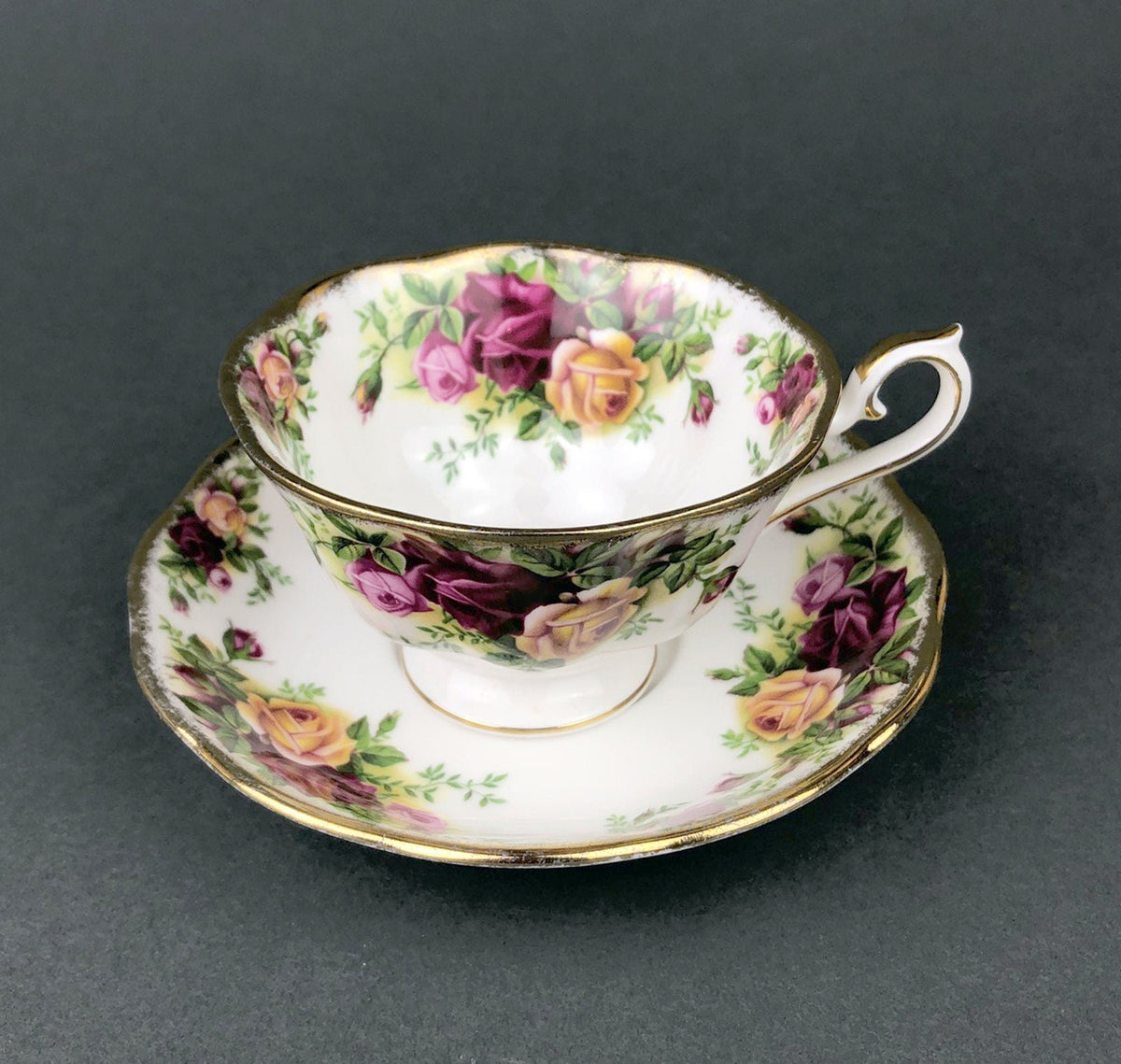 Royal Albert Cup and Saucer. Old Country Roses Motif Tea/Coffee Set.  Made in England. Replacements.  Gift for Mom. Gift for Her.