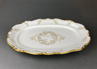 Vintage Schumann Arzberg Porcelain Serving Platter, Gold Detailing