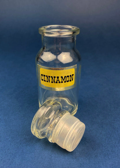 Vintage Glass Spice Apothecary Bottles with Glass Stoppers