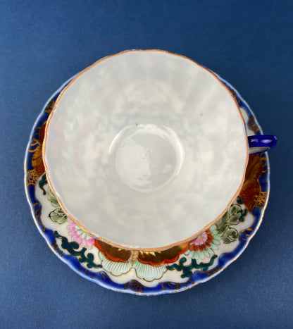 Antique Hand Painted Tea Cup - Asian Motif with June Moth Pattern