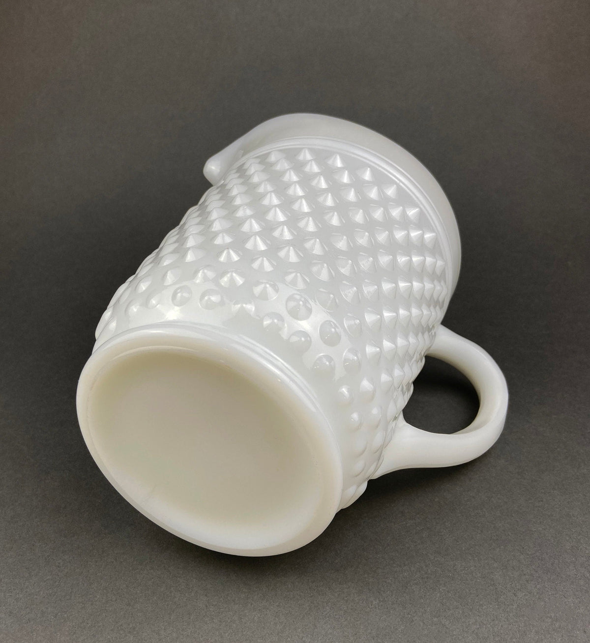 Vintage Hobnail Milk Glass Pitcher, 64 oz