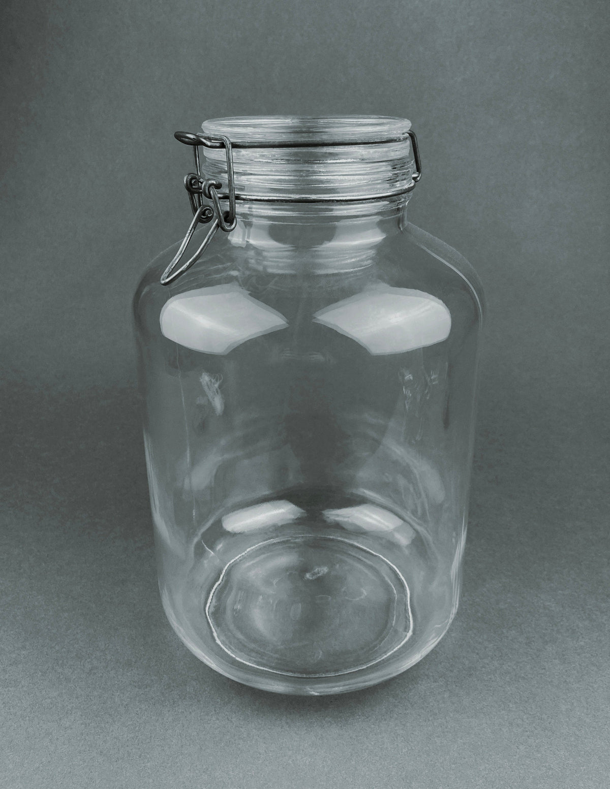 Vintage Italian Glass Jar, Large Hermetic Storage