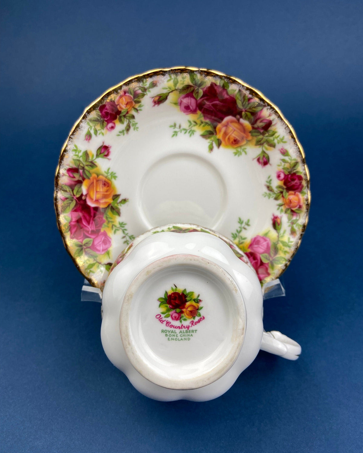 Royal Albert Cup and Saucer. Old Country Roses Motif Tea/Coffee Set.  Made in England. Replacements.  Gift for Mom. Gift for Her.