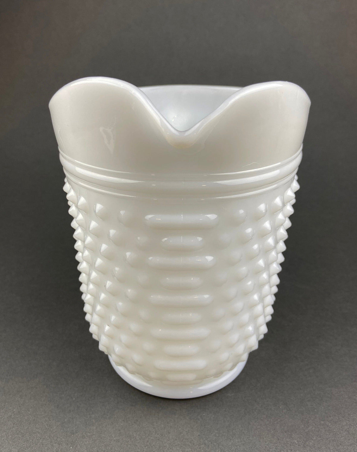 Vintage Hobnail Milk Glass Pitcher, 64 oz