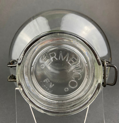 Vintage Italian Glass Jar, Large Hermetic Storage