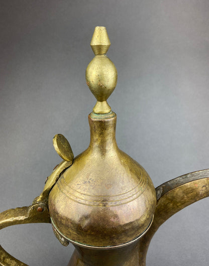 Antique  Large Aftaba. Primitive, Hand Hammered Brass Vessel for Water. Made in Northern India and Persia.  Highly Collectible Pitcher.