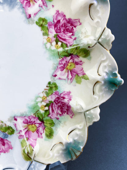 Antique Decorative Plate by Imperial Vienna. Hand Painted Collectable Serving Platter. M.Z. Austria. 1900-1909.