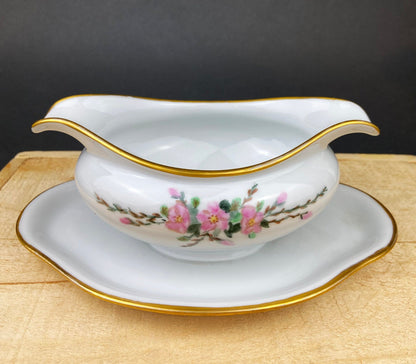 Eschenbach Baronet China Serving Set. Sauce Boat, Three Oval Platters, Egg Cup and Four Shakers with Tray. Germany. Holiday Celebration.