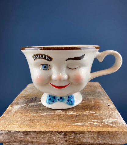 Bailey's Winking Face Creamer with Blue Bow - Yum Collectible Limited EditionCreamer