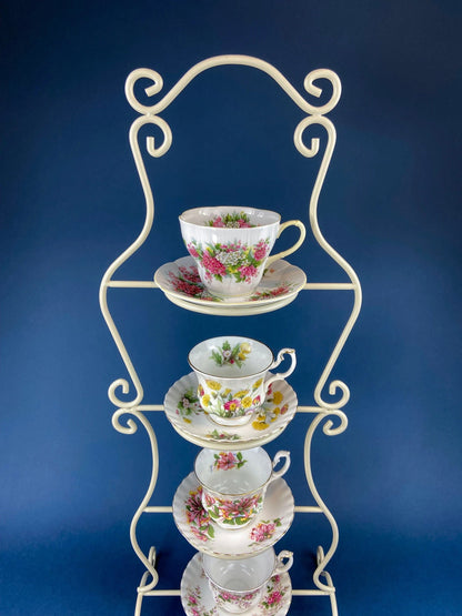 Antique Eschenbach Bavarian Porcelain Tea Trio: Gold Floral Cup, Saucer, Plate