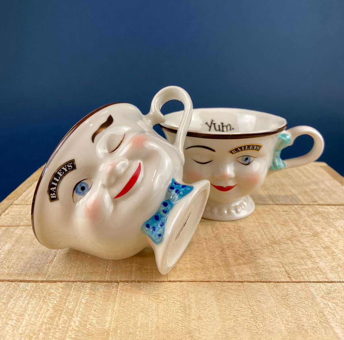 Bailey's Winking Face Creamer with Blue Bow - Yum Collectible Limited EditionCreamer