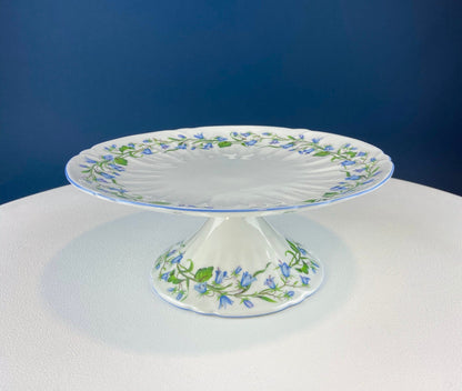 Antique Shelley Porcelain Cup and Saucer: Blue Rock Floral Pattern