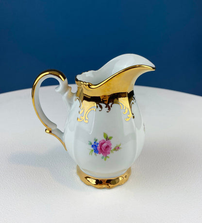 Gold Demitasse Tea Set: Prussian Hand-Painted Coffee/Tea Service for Two