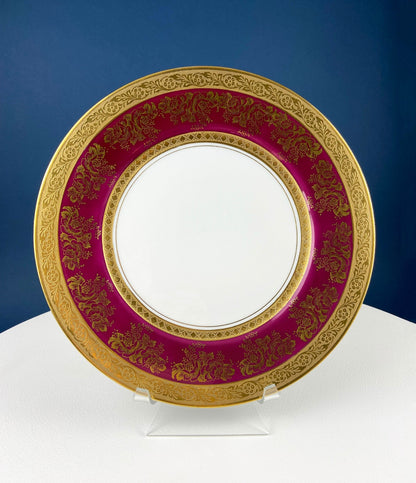Gold on Gold Cup and Saucer by Wheeling, Germany, Paired with Stunning Gilded Hutschenreuther Serving Plate. Tea Set. Luxury Living.