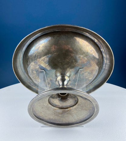 Victorian Silver Plated Fruit Pedestal with Handle. Bridal Basket. Stunning Butterflies & Flowers Relief. Table Holiday Centerpiece.