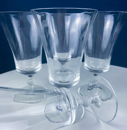 Crystal Water/Ice Tea Goblets with Ball Stem. Enchantress by Mikasa. Frosted Ball Shaped like Berries & Leaves. Set of 10. Beautiful Ping.