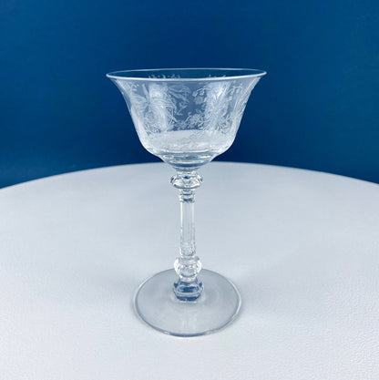 Heisey Sweet Wine, Liquor Glasses. Set of 6 Orchid Pattern Etched Crystal Sherbets. Home Gift. Dining Room Decor. Collectible Glassware.