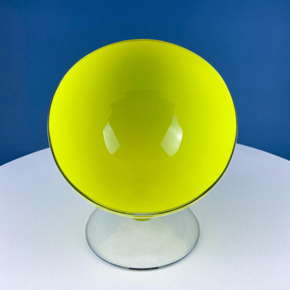 Modern White & Clear Glass Vase with Swirl Handle. Unique White Cased Hand Blown Art Glass with Scroll. Bath Storage. Interior Design Ideas.