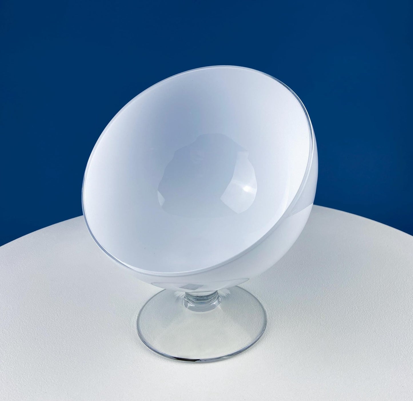 Crystal Clear Footed Candy Bowl or Serving Dish with Empoli Style Lid. Unique Mid Century Modern Apothecary Jar. Home Store Cafe Decor.
