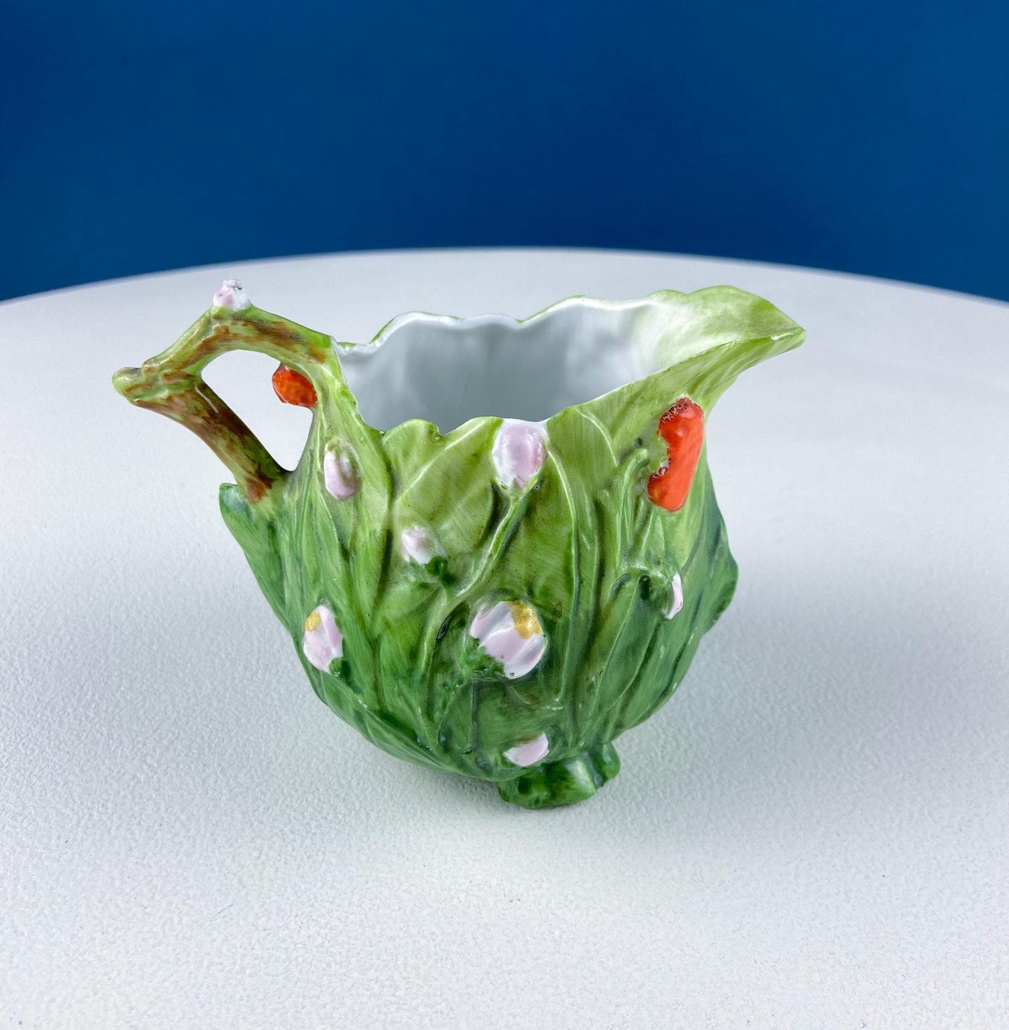 Antique Porcelain Pitcher Creamer Jug Shaped like Tomato Pumpkin. Bavaria Royal Bayreuth Porcelain. Modern Farmhouse. Dining Room Decor.