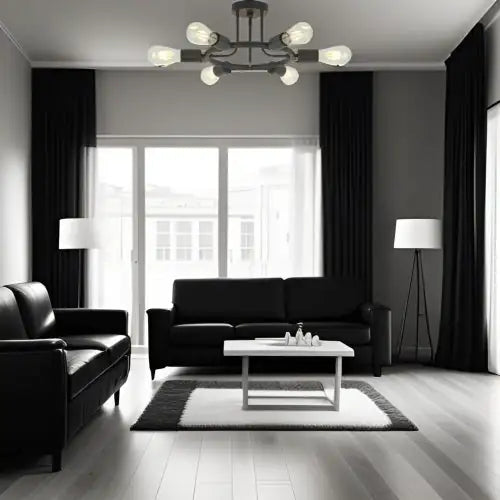 Modern Sputnik 6-Light Chandelier in Black