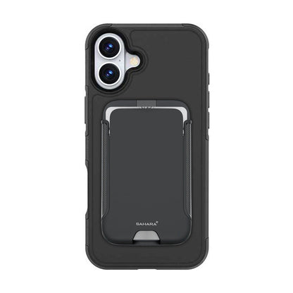 iPhone 16 Plus Rugged Wallet Case with Kickstand - MagSafe, Card Holder | Raider Series