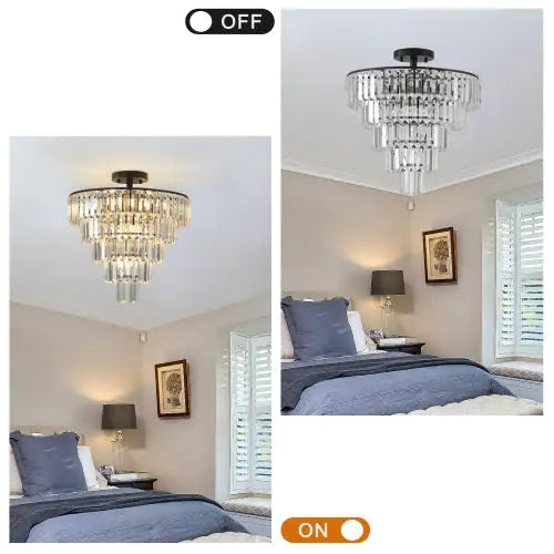 Black Crystal Grandeur Chandelier - Modern Luxury for Home
