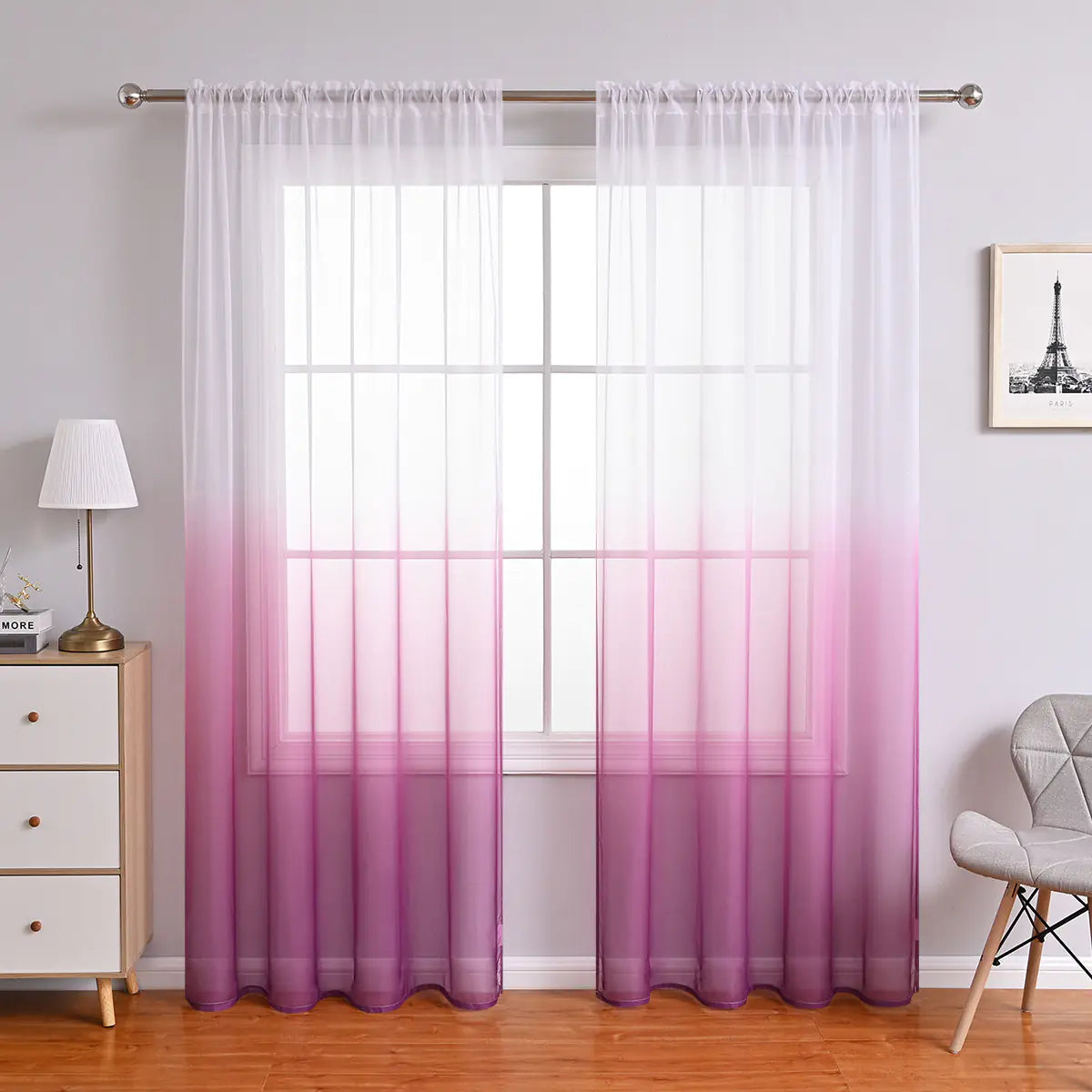 Ombre Extended Yarn Curtains for Living Room Decor
