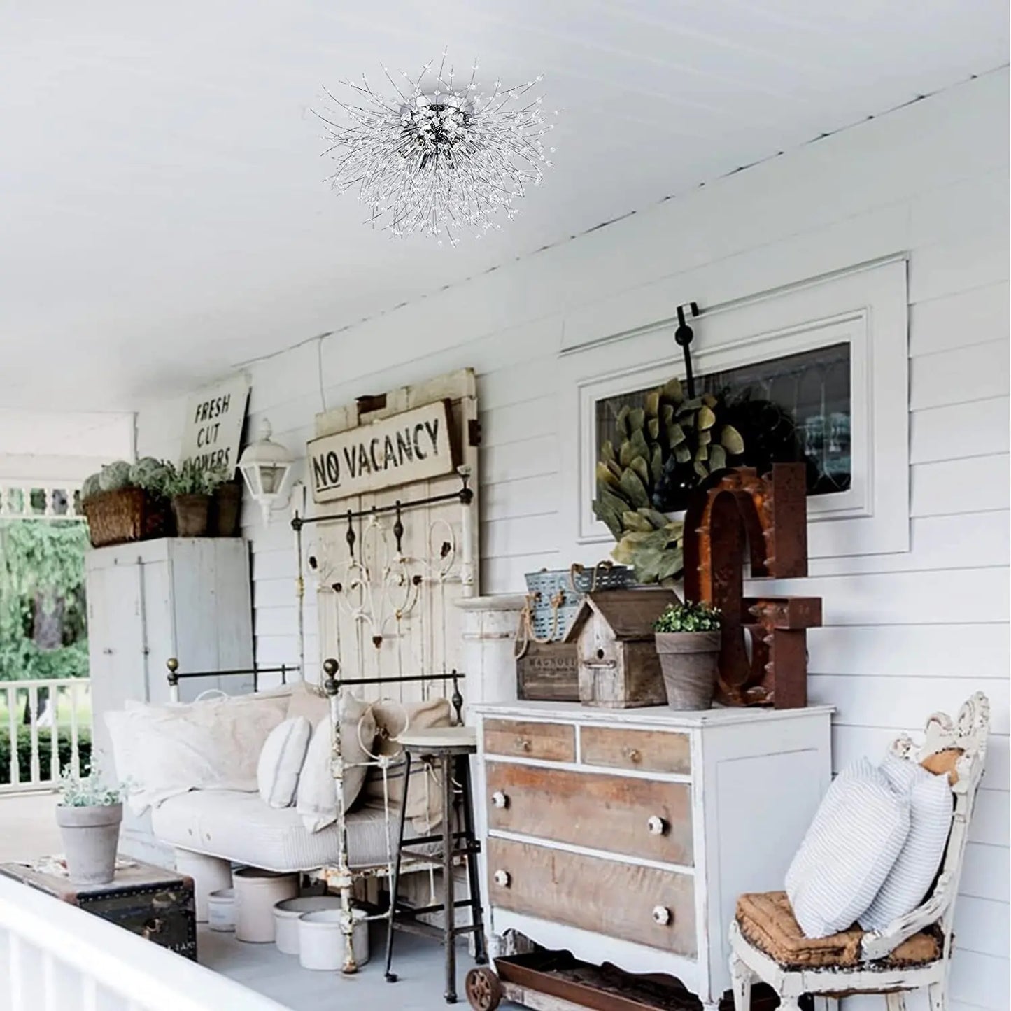 Silver Crystal Recessed Chandelier