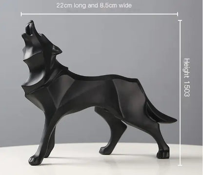 Geometric Wolf Decorative Sculpture for Home or Office