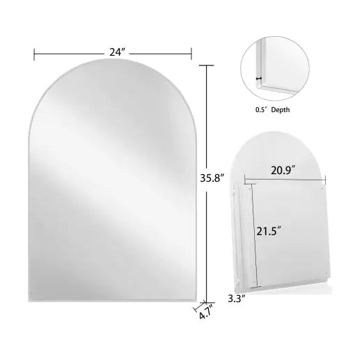 24x36 Inch Vaulted Recessed Metal Frame Bathroom Wall Cabinet With Mirror And Adjustable Shelf Unavailable Platforms- Temu