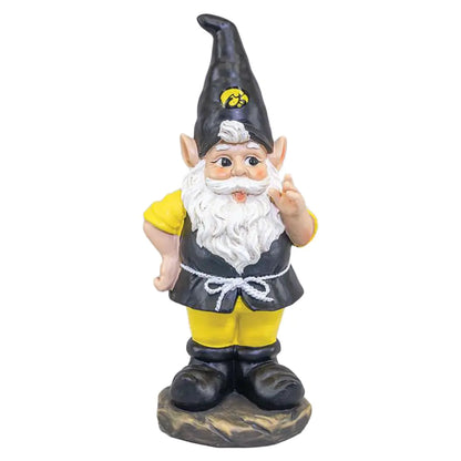 Hannas Handiworks University of Iowa Gnome Indoor/Outdoor Resin Statue - UI Garden Sculpture for Patio Lawn Porch - Represent Your NCAA Big 10 College & Show Team Spirit Fan Décor