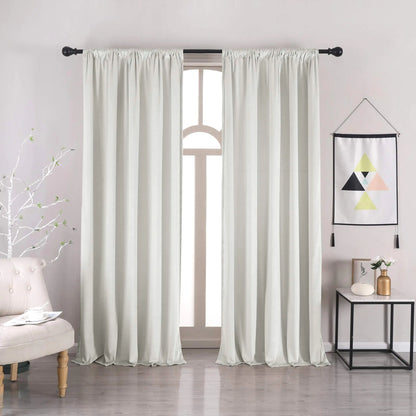 nanbowang Bleach White Velvet Curtains - 96 Inches Long Soft Curtains Rod Pocket Thermal Insulated Curtains Window Treatment for Bedroom Light Filtering Curtains 2 Panels