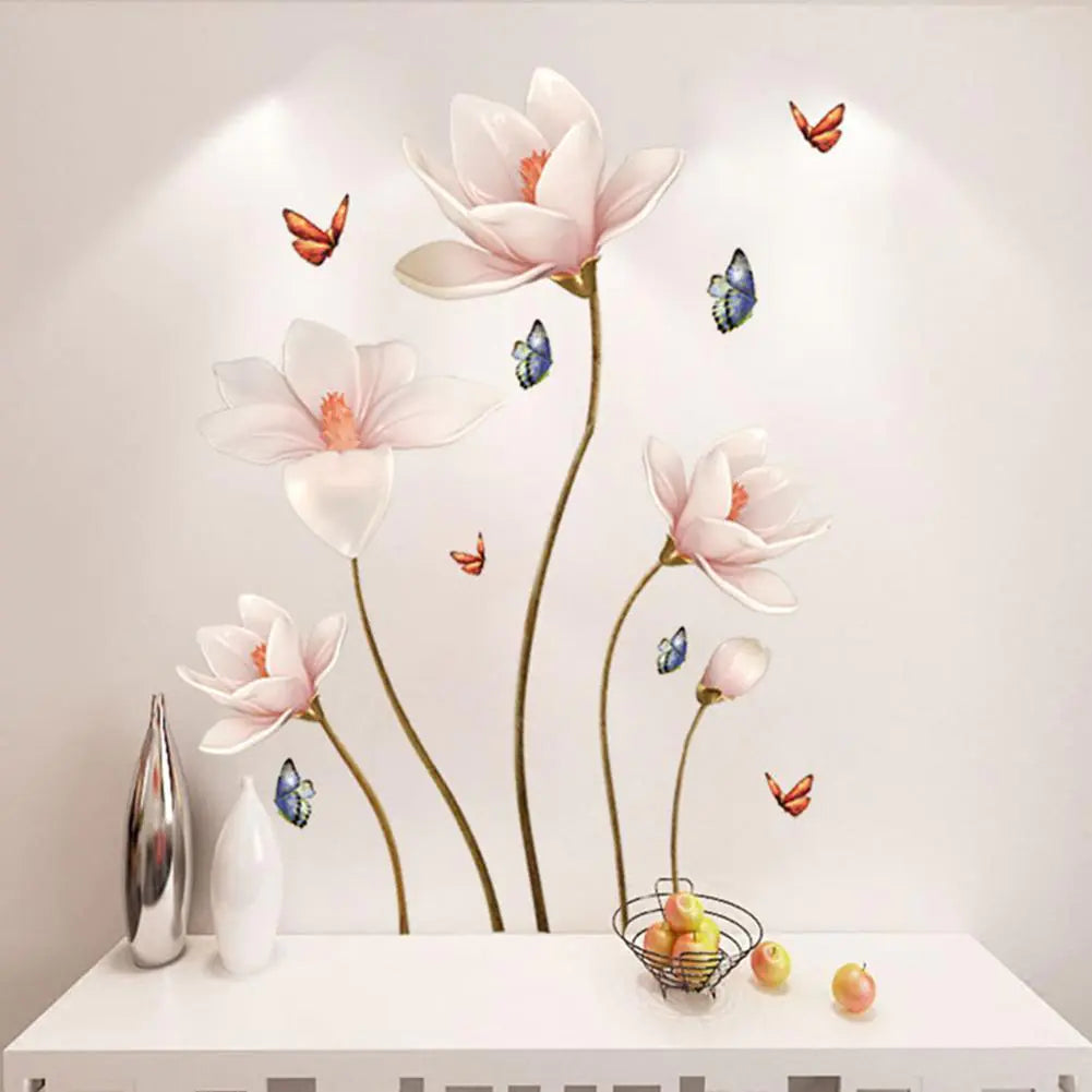 Removable 3D Colorful Butterfly Flower Wall Sticker