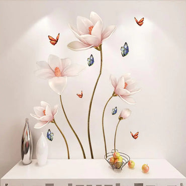 Removable 3D Colorful Butterfly Flower Wall Sticker