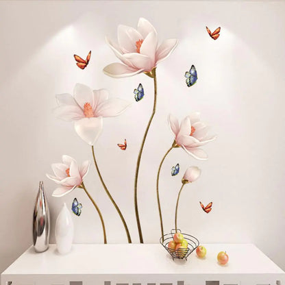 Removable 3D Colorful Butterfly Flower Wall Sticker