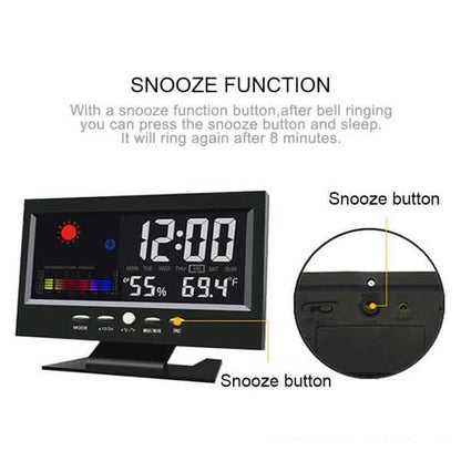 LCD Color Screen Digital Backlight Snooze Alarm Clock