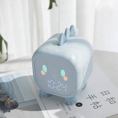 Led Cartoon Alarm Clock Voice Control Digital