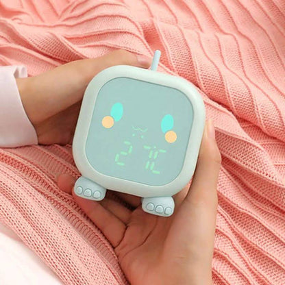 Led Cartoon Alarm Clock Voice Control Digital