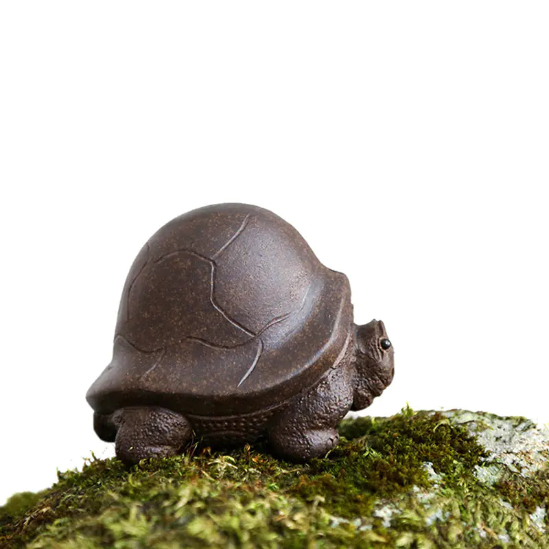 Yixing Longevity Turtle Zisha Tea Pet Sculpture Decor