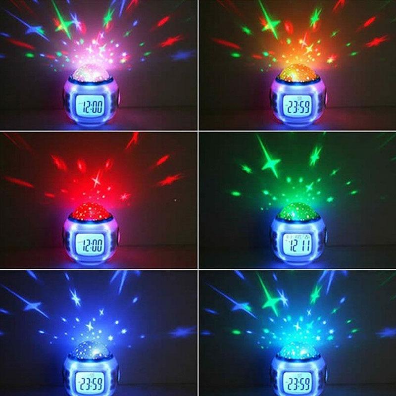 Luminous Alarm Clock Multifunctional White Screen Color Changing Bedroom Night Light Touch Control Bedside Lamp Dimmable Multi-Color Changing Gift Ideas Colorful Decompression Digital Accessories