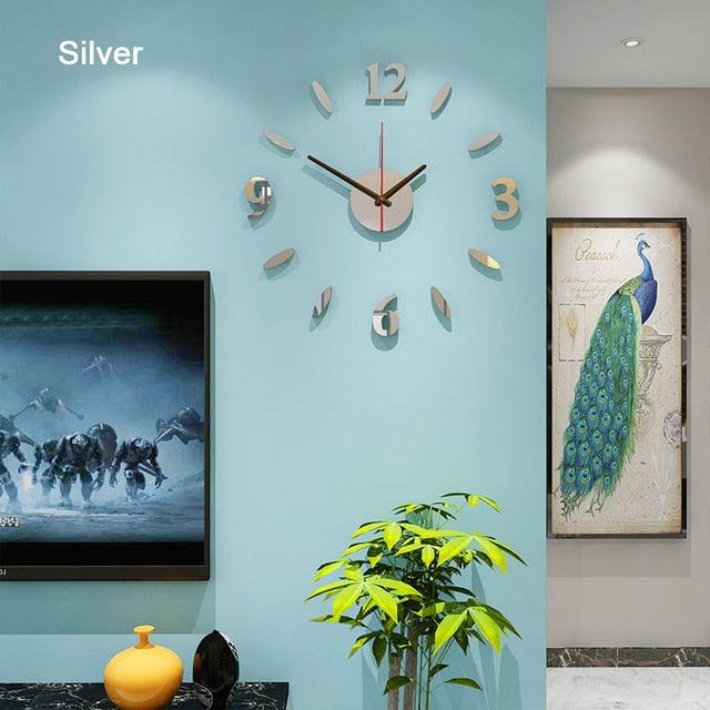 Luminous Clock Home Simplicity Silent Fashion Wall Clock Analog Timekeeper for Home Living Room Bedroom Office Battery-Powered Modern House Decoration Silent Clock Decor with Number Sticker  Living Room Creative Wall Stickers Bedroom Wall Clock